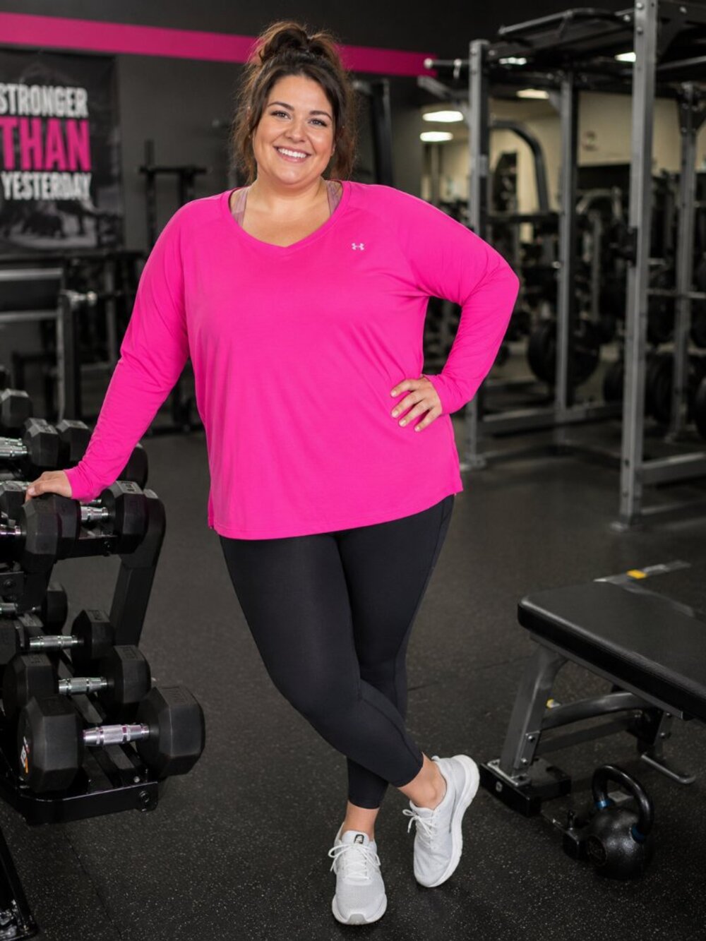 Under Armour Heat Gear Long Sleeve Pink Jersey XXL